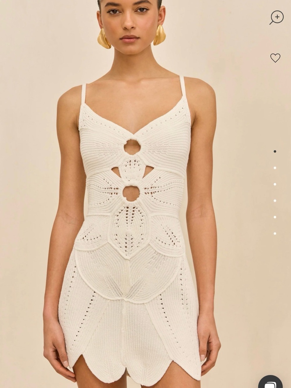 Cult Gaia Crochet Cutout Mini Dress in Cream